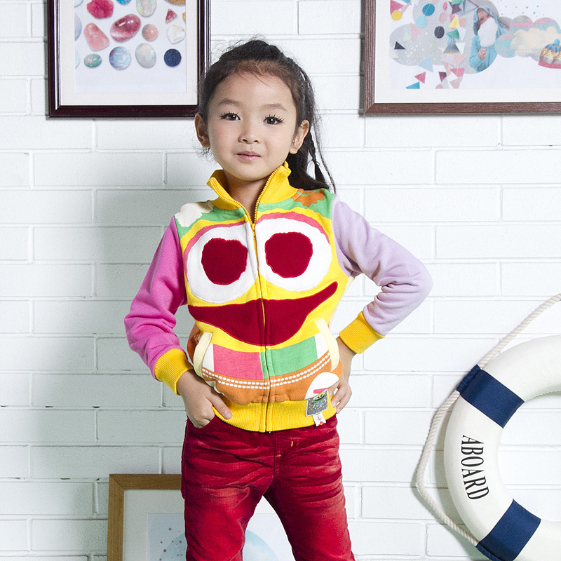 Children's clothing 100% cotton cartoon casual sports child sweatshirt female child outerwear spring and autumn 2013