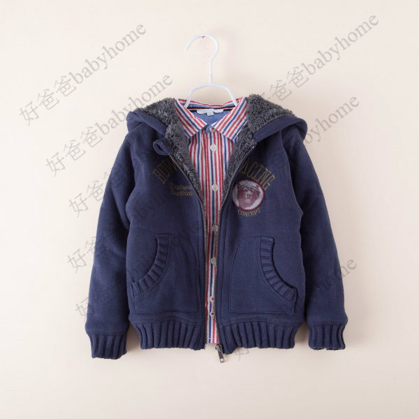 Children's clothing 100% cotton thickening sweatshirt trophonema liner male female child outerwear super small 2013