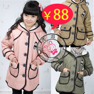 Children's clothing 2010 children's clothing wadded jacket female child fashion plus velvet thickening 104