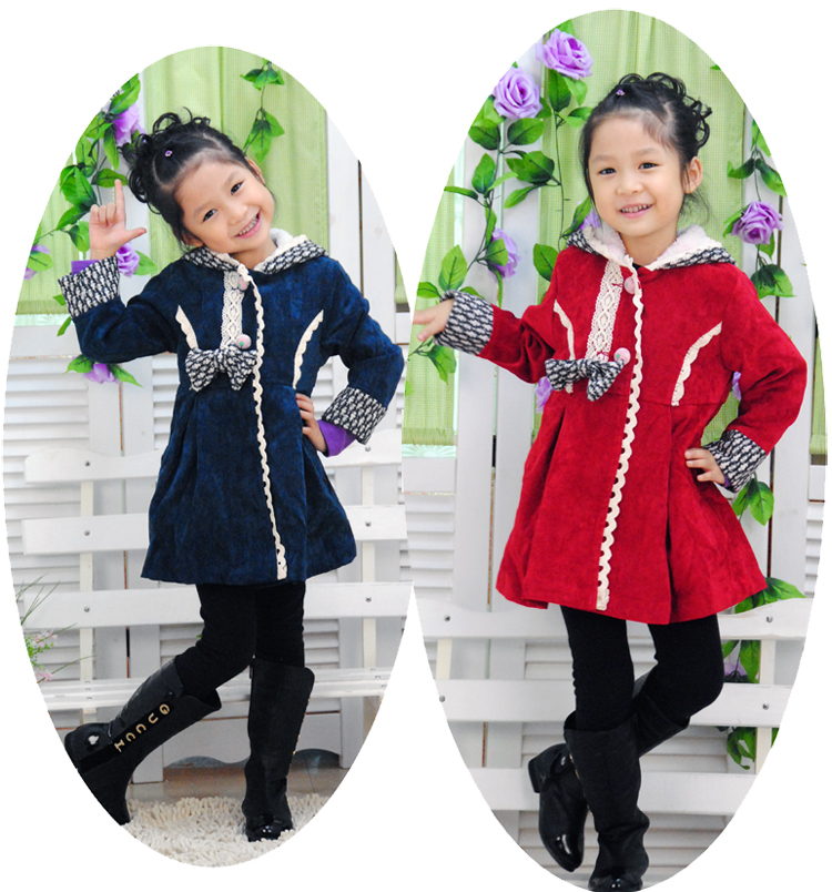 Children's clothing 2011 autumn female child trench overcoat child outerwear 98