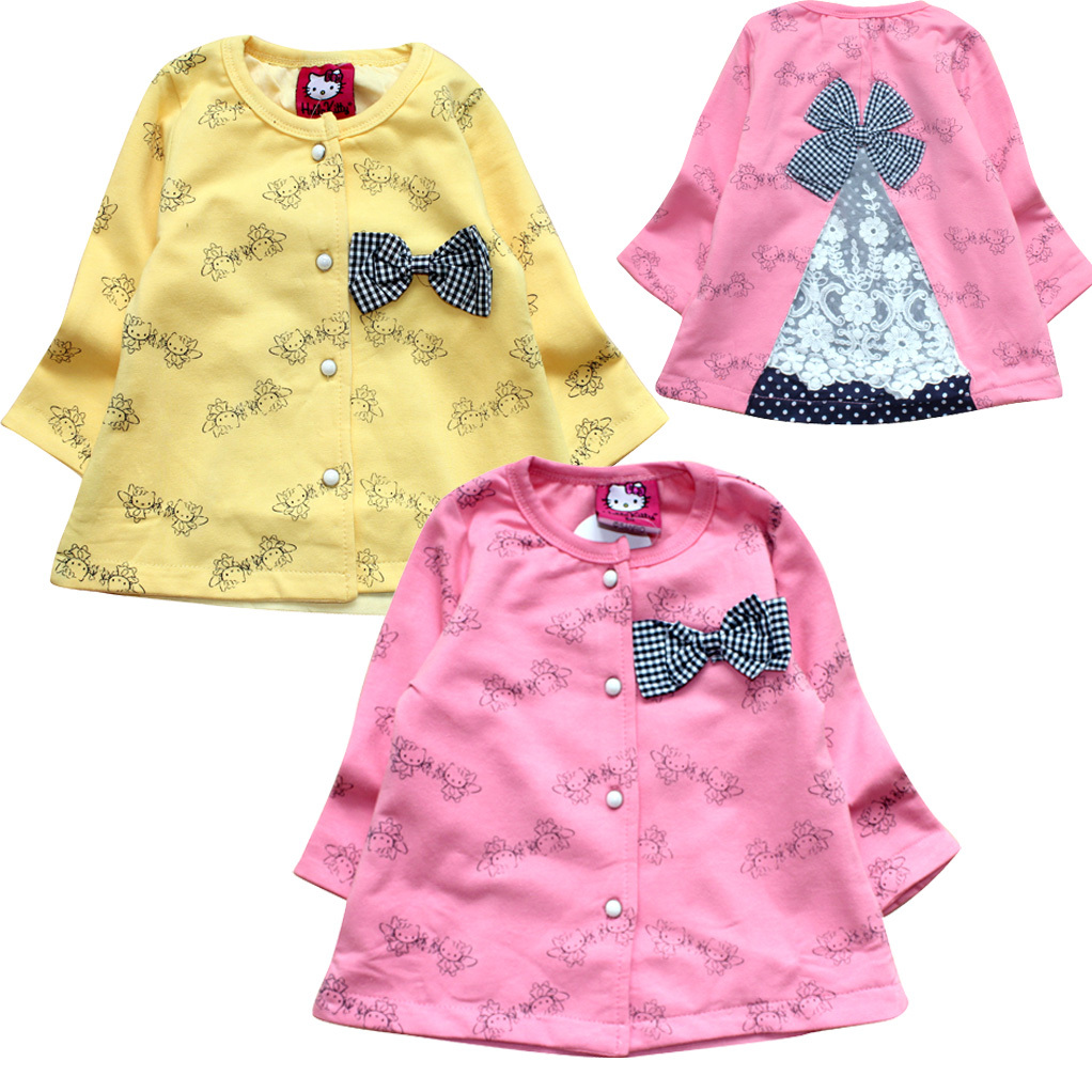 Children's clothing 2012 autumn hello kitty double layer 100% cotton female child clothing outerwear