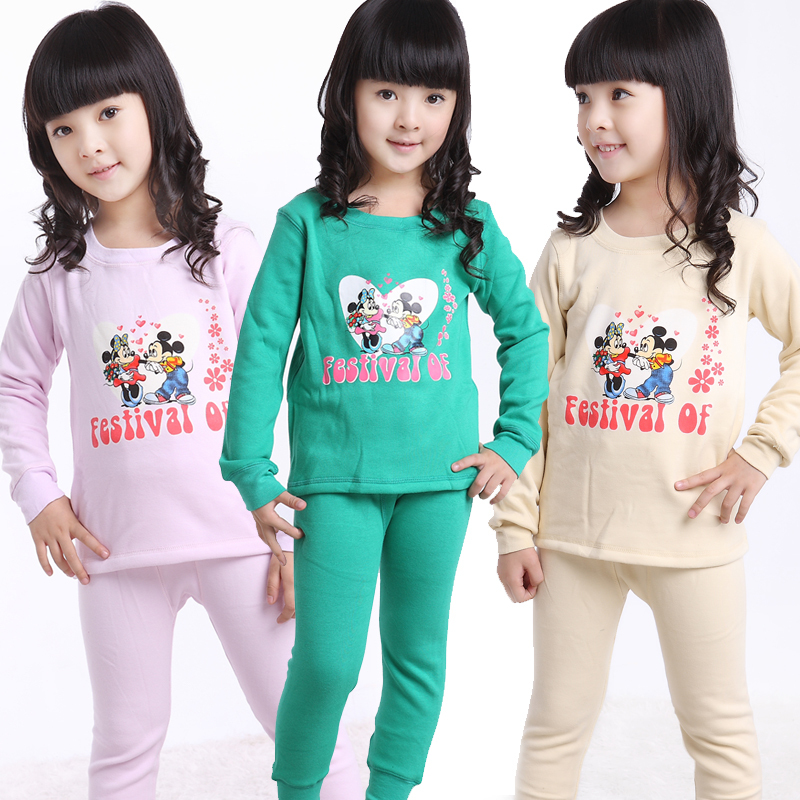 Children's clothing 2012 child thermal underwear set female child lounge cotton sweater 2 piece set bntz01