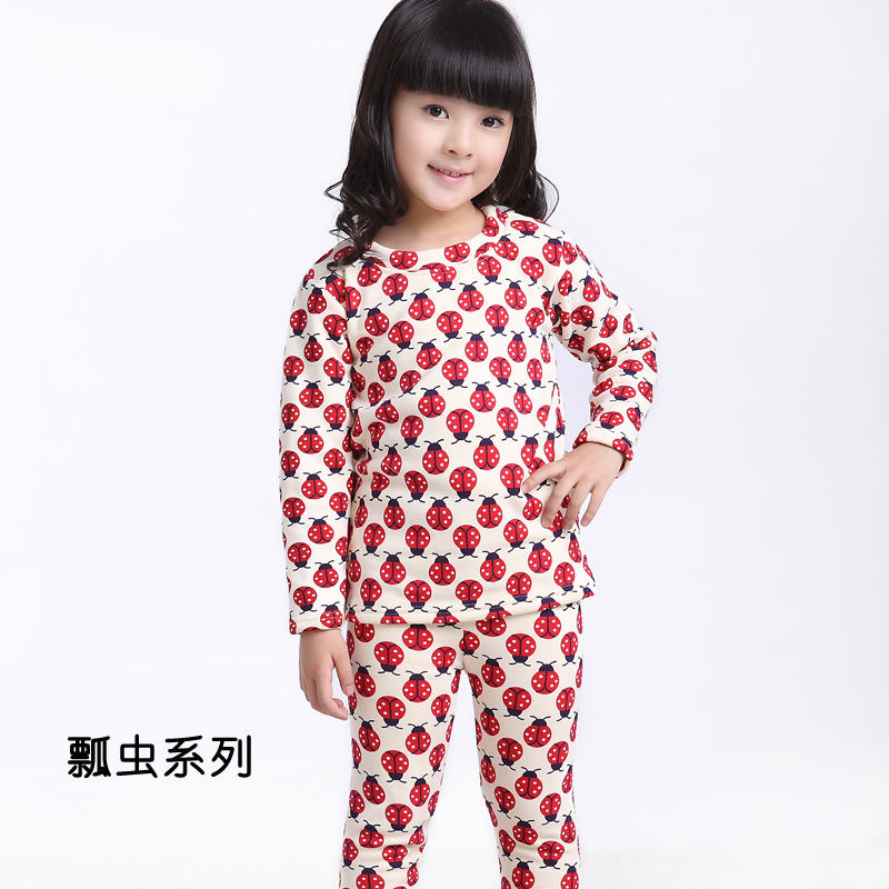 Children's clothing 2012 child thermal underwear set female child lounge sleepwear 2 piece set bntz04