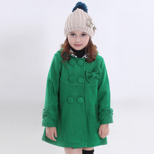 Children's clothing 2012 child trench outerwear female child berber fleece wool coat outerwear 11176