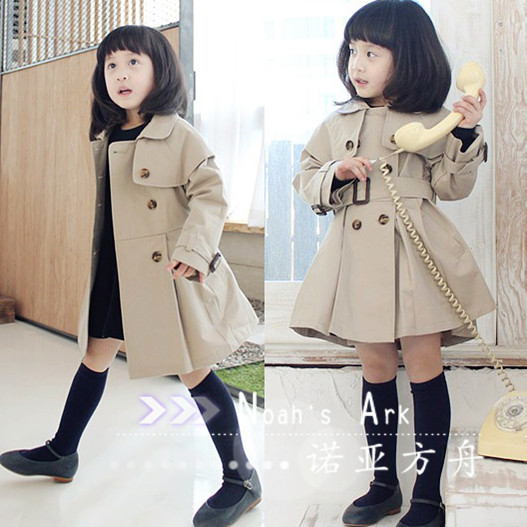Children's clothing 2012 female child autumn baby double breasted child overcoat trench outerwear cy2607