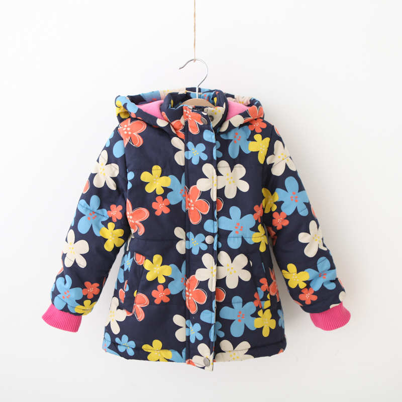 Children's clothing 2012 female child flower thickening cotton-padded jacket fleece lining thermal