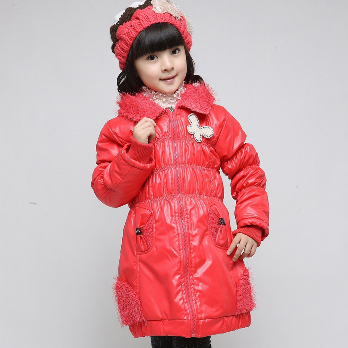 Children's clothing 2012 female child wadded jacket trench outerwear