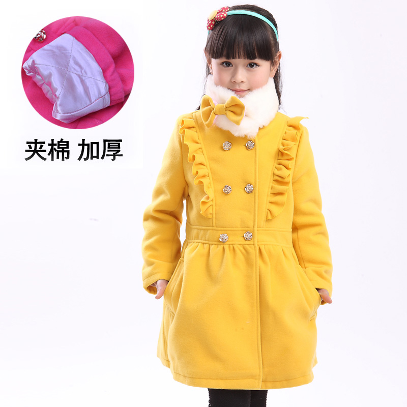 Children's clothing 2012 female child winter medium-long wadded jacket thermal overcoat child outerwear