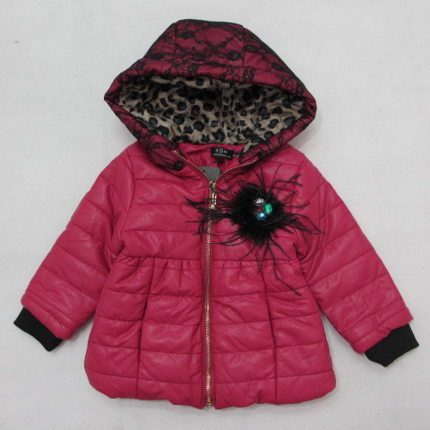 Children's clothing 2012 female children thickening cotton-padded trench type leather clothing wadded jacket 709