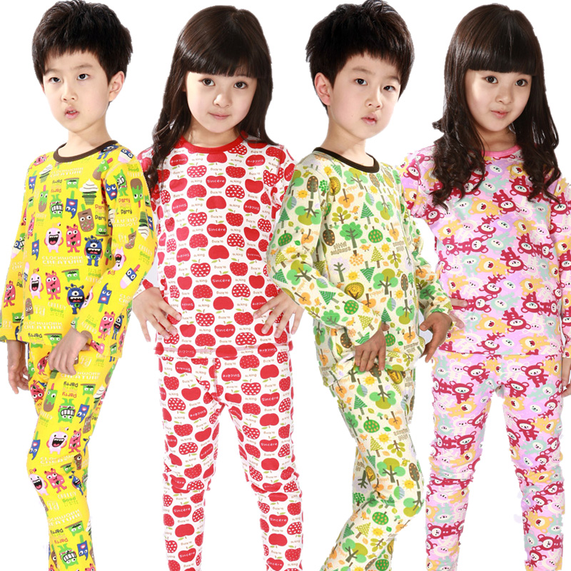 Children's clothing 2012 male child female child winter cotton sweater baby sleepwear plus velvet thickening child thermal