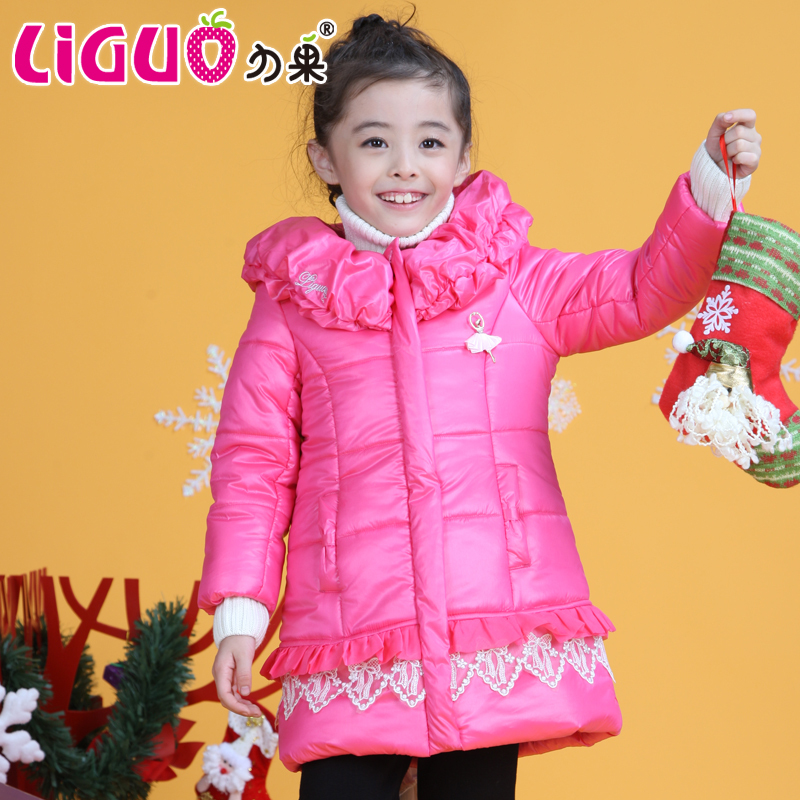 Children's clothing 2012 winter female child thick wadded jacket outerwear medium-long cotton-padded jacket outerwear