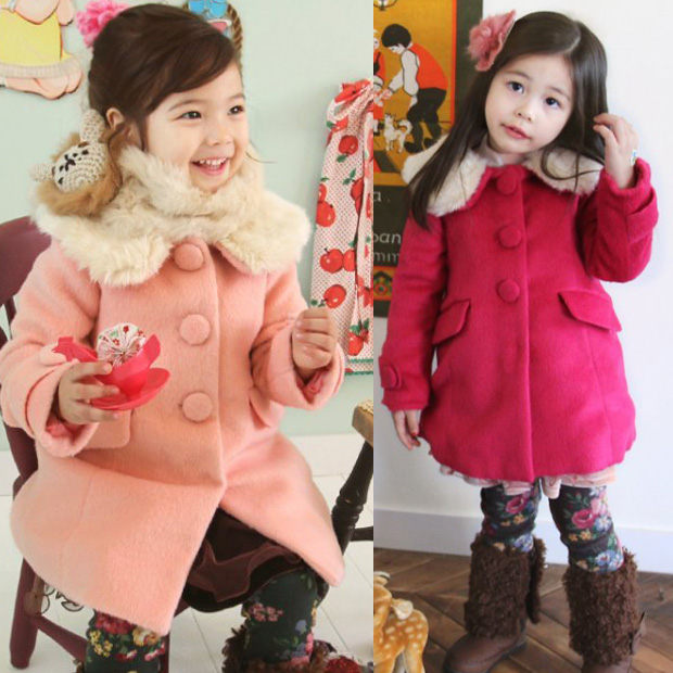 Children's clothing 2012 winter hot-selling child thickening fur collar overcoat outerwear trench cy314