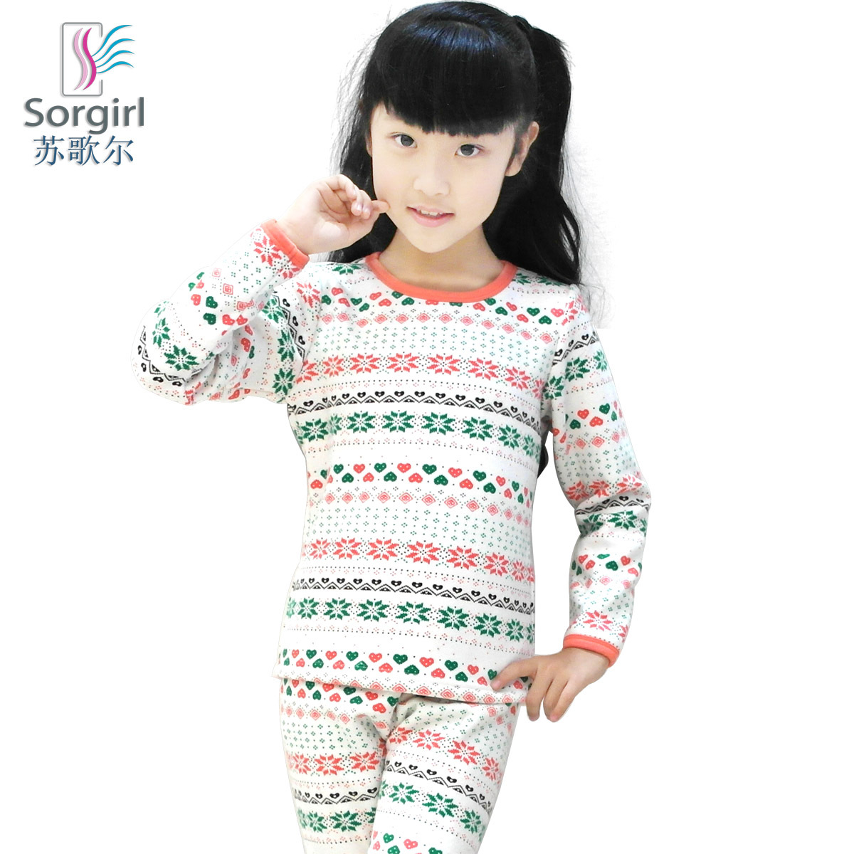 Children's clothing 2012 winter male child female child thermal underwear set home set plus velvet thickening