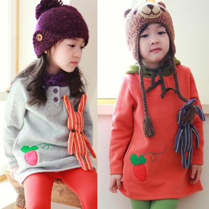 Children's clothing 2012 winter rabbit radish medium-long sweatshirt basic shirt cy5408