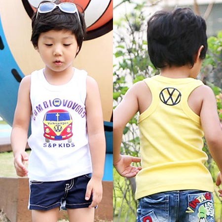 Children's clothing 2013 100% child summer cotton sleeveless T-shirt boys clothing girls clothing o-neck vest casual