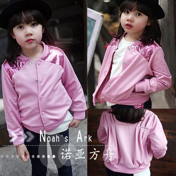 Children's clothing 2013 girls clothing spring and autumn baby outerwear individuality paillette