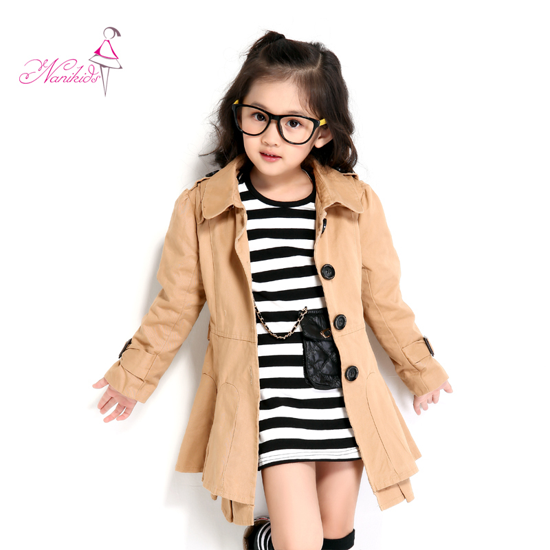 Children's clothing 2013 spring and autumn female medium-large child elegant 100% cotton trench outerwear