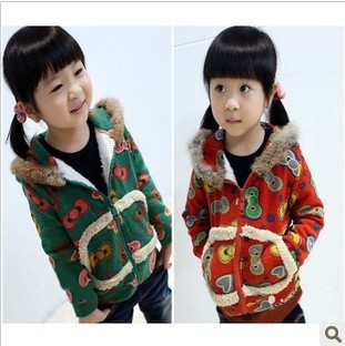 Children's clothing 2013 spring and autumn girls clothing berber fleece bow with a hood zipper outerwear cardigan