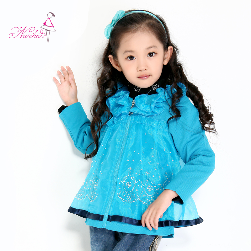 Children's clothing 2013 spring new arrival female child outerwear princess small trench spring and autumn 5868