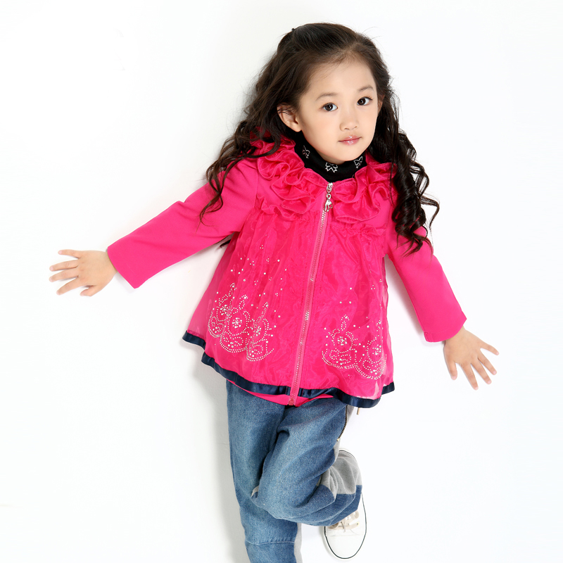 Children's clothing 2013 spring new arrival female child outerwear princess small trench spring and autumn 5868