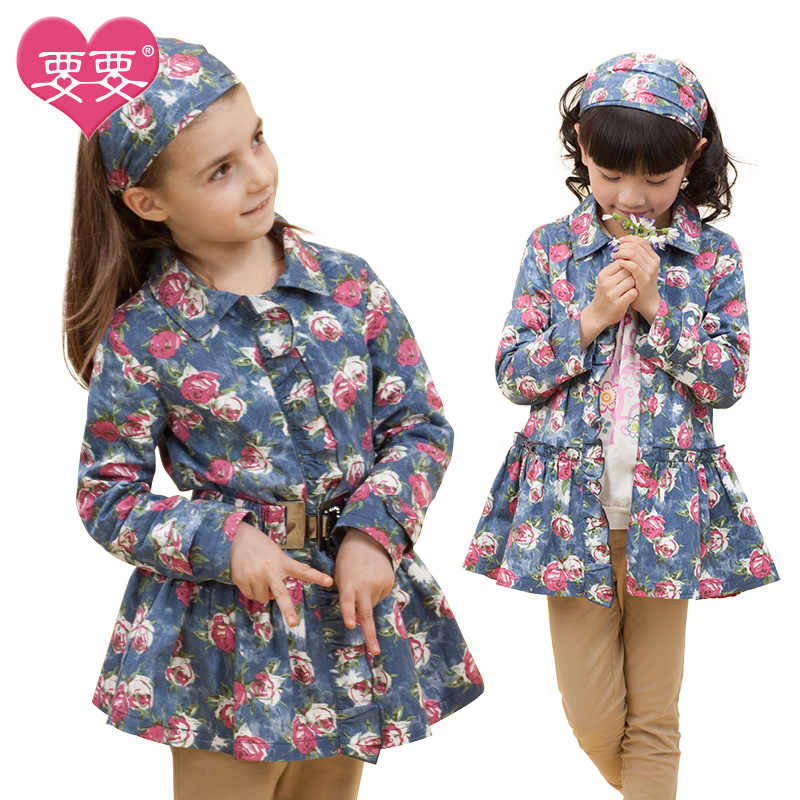Children's clothing 2013 spring trench child trench outerwear fashion with belt casual