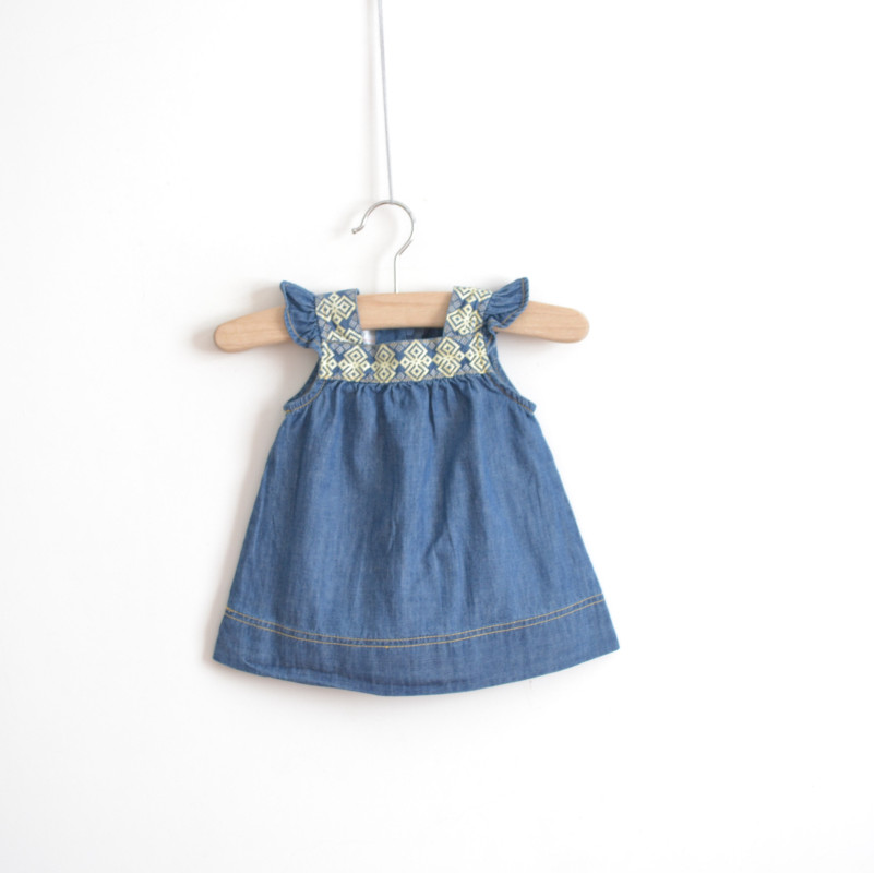 Children's clothing 2013 summer female child girl water wash soft small butterfly sleeve denim spaghetti strap tank dress shirt