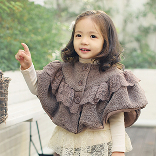 Children's clothing amber child 2012 winter lace cloak
