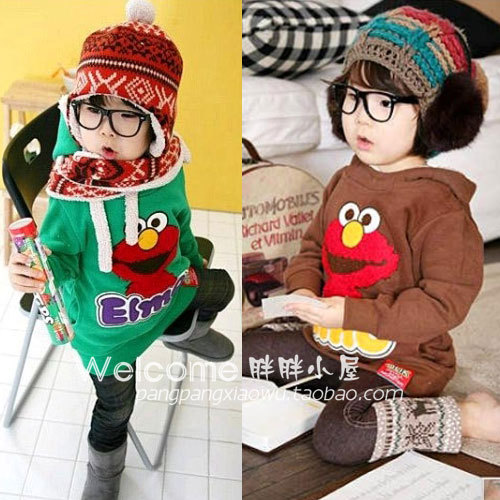 Children's clothing autumn and winter child long-sleeve bubble velvet thick sweatshirt outerwear