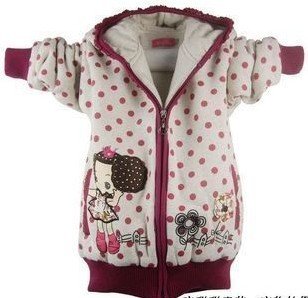 Children's clothing autumn and winter dot  coat jacket girls Baby Doll Girl thick cotton winter
