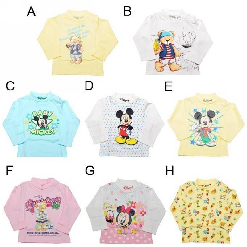 Children's clothing autumn baby male child female child 100% cotton cartoon button turn-down collar child underwear basic shirt