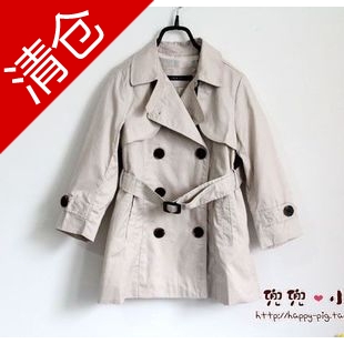 Children's clothing autumn new arrival medium-long belt child trench male child female child double breasted trench outerwear
