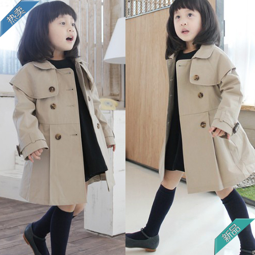 Children's clothing autumn outerwear 2012 spring and autumn girls clothing child outerwear ploughboys trench outerwear