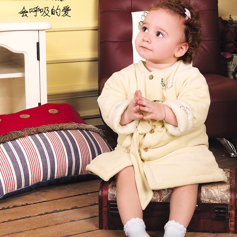 Children's clothing child 100% cotton robe baby lacing robe sleepwear 5653