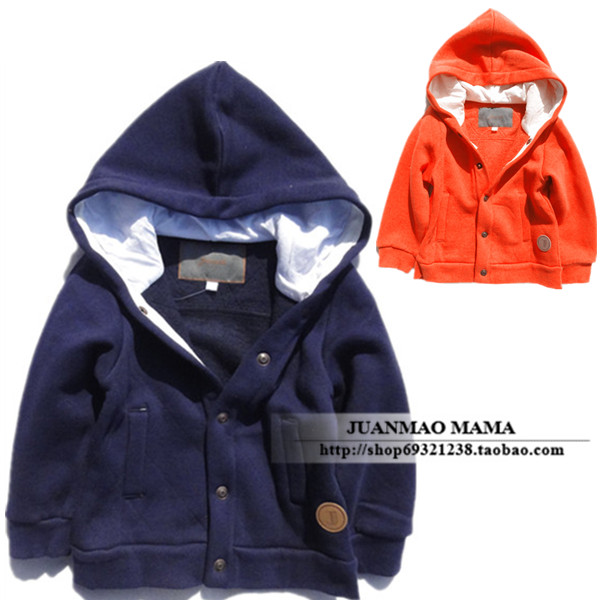 Children's clothing child sweatshirt jacadi male child female child 100% cotton fleece with a hood outerwear baby cardigan