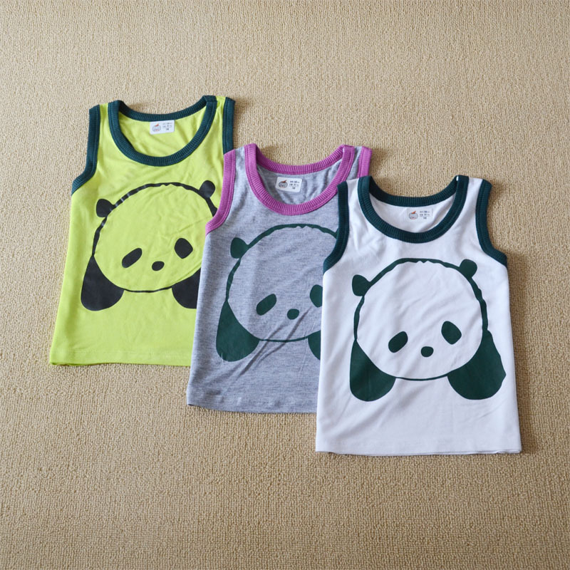 Children's clothing child vest sleeveless T-shirt male girls clothing baby modal panda paragraph hurdler