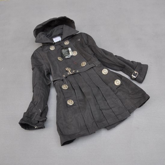 Children's clothing cotton overcoat female child long design thickening cotton trench