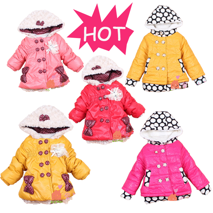 Children's clothing fashion child 2013 female child plus velvet thickening wadded jacket cotton-padded jacket baby thermal