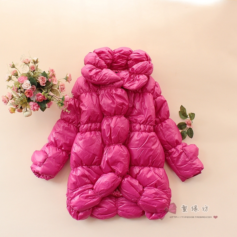 Children's clothing fashion medium-large female child medium-long slim thickening wadded jacket baby cotton-padded jacket