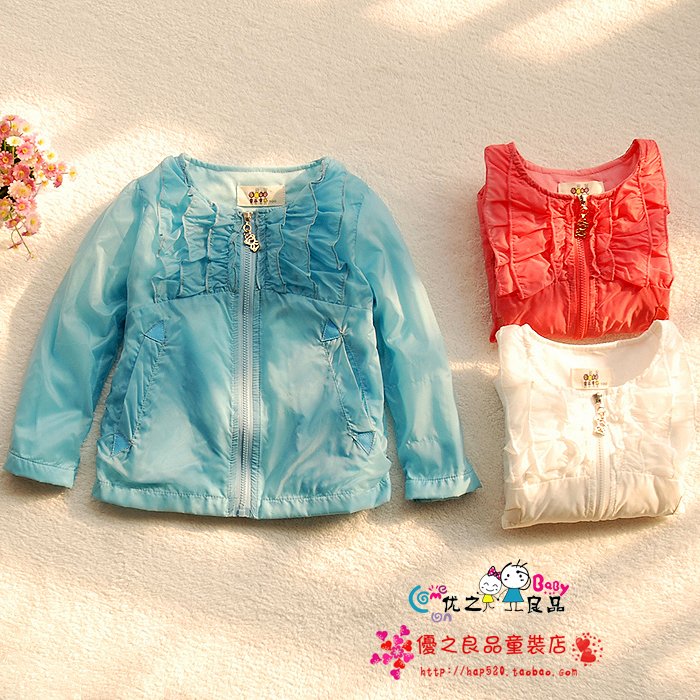 Children's clothing female child 2012 autumn recovers the autumn baby outerwear child cardigan trench lace upperwear Kids coat