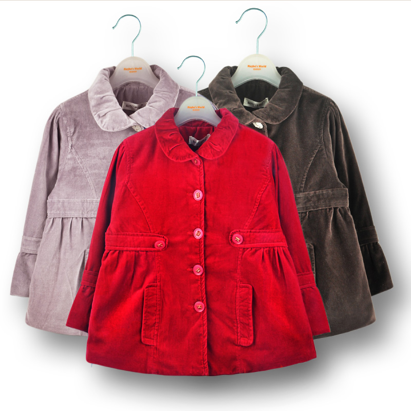 Children's clothing female child 2013 spring pure cotton-padded coat child trench