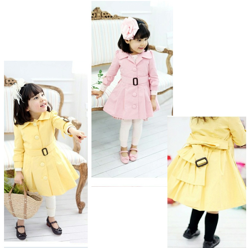 Children's clothing female child autumn 2012 fashionable casual child princess long outerwear trench top