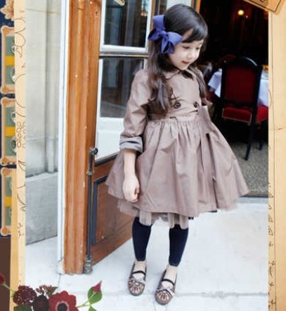Children's clothing female child autumn 2012 lace princess cardigan long design dress trench baby outerwear