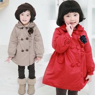 Children's clothing female child autumn and winter 2012 child trench outerwear female child princess wadded jacket cotton-padded