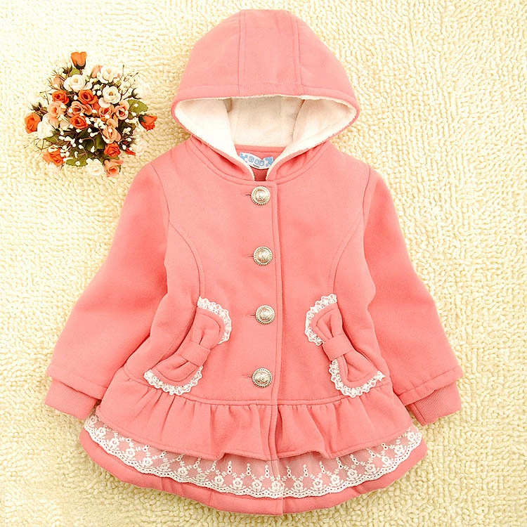 Children's clothing female child autumn and winter 2012 child with a hood outerwear baby cotton-padded jacket overcoat plus