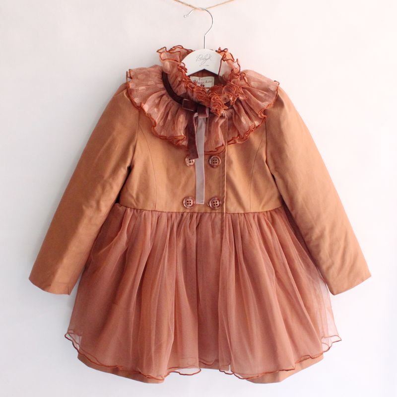 Children's clothing female child autumn and winter 2012 noble princess lace thickening trench child dress outerwear overcoat