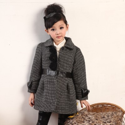 Children's clothing female child autumn and winter 2012 princess sweet child woolen overcoat trench cotton-padded jacket