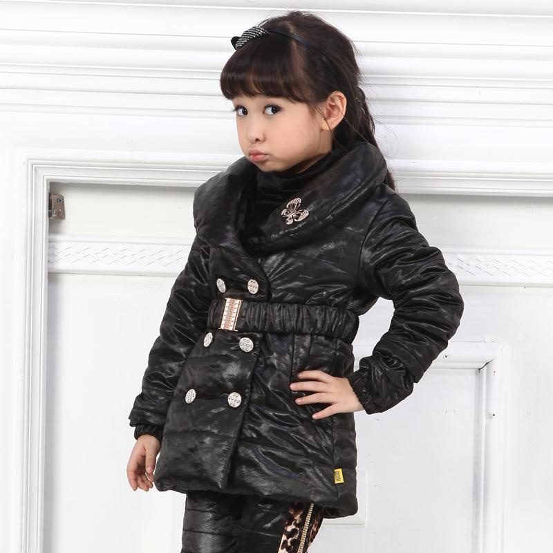 Children's clothing female child autumn and winter 2012 sweet slim trench clip cotton overcoat child outerwear