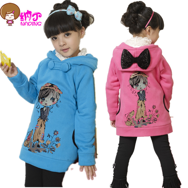 Children's clothing female child autumn and winter 2012 winter cartoon medium-large child reversible sweatshirt outerwear