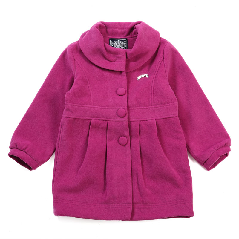Children's clothing female child autumn and winter outerwear thermal thickening woolen trench