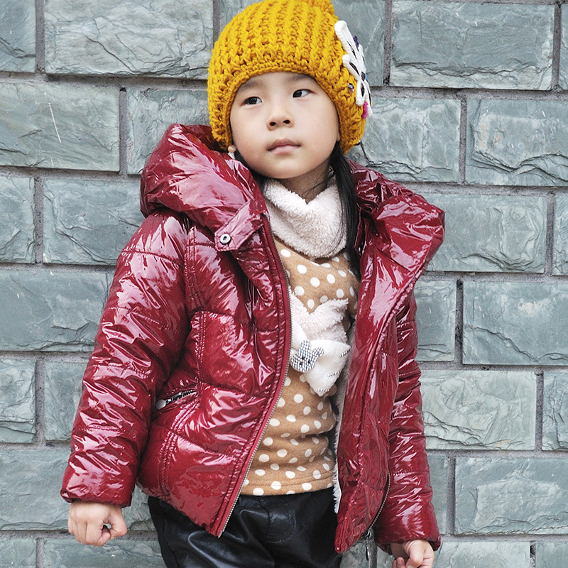 Children's clothing female child autumn and winter thickening thermal wadded jacket outerwear baby cotton-padded jacket red